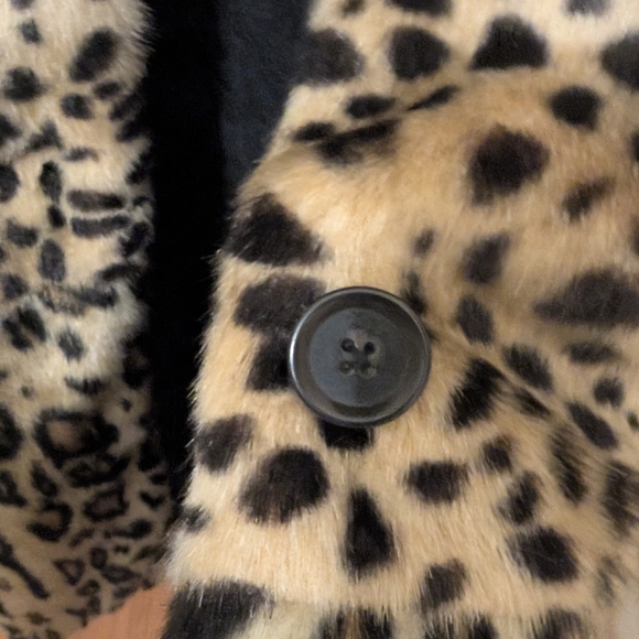 Free People Leopard Print Faux Fur Coat Size S - Picture 7 of 14